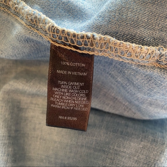 SOLD Express Boyfriend Denim Button Shirt Medium - Picture 6 of 7